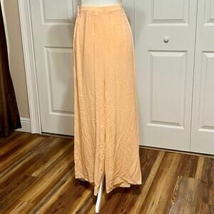 Luxe palazzo pants women’s Small Peach Lightweight pull-on 100% rayon. USA